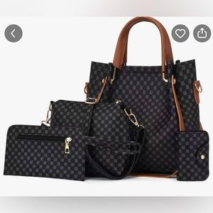 NWT 4pcs Geometric Pattern Shoulder Bag
